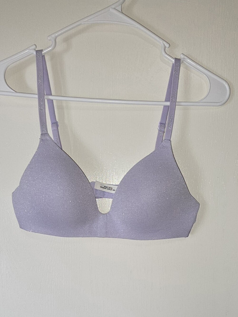 VS PINK Wear Everywhere Lightly Lined Wireless Bra Lavender Shimmer 34B